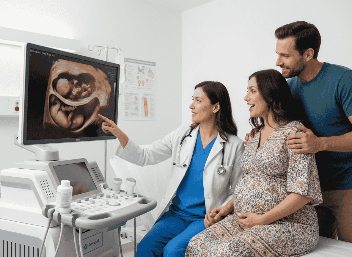 Ultrasound imaging of twin pregnancy